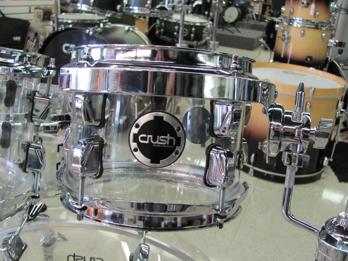 Crush Acrylic Drums 8 x 6 Rack Tom Drum with Rim Mount AC8X6 eBay