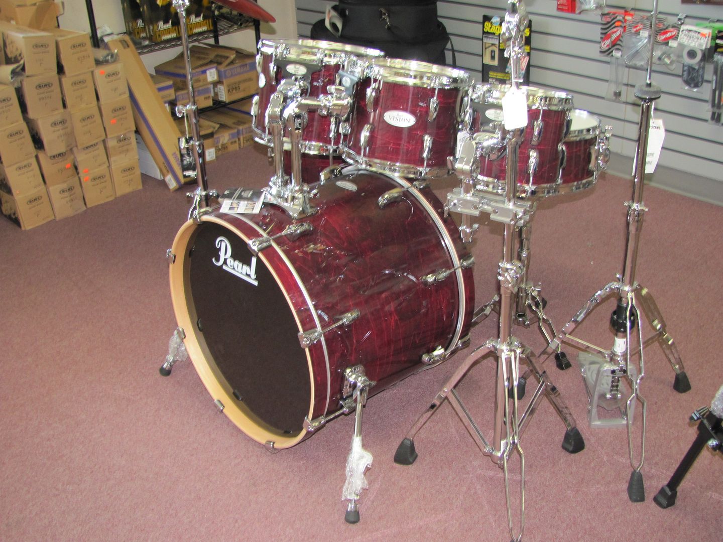 Pearl Vision VML Drum Set with Hardware Sangria 6 Piece eBay