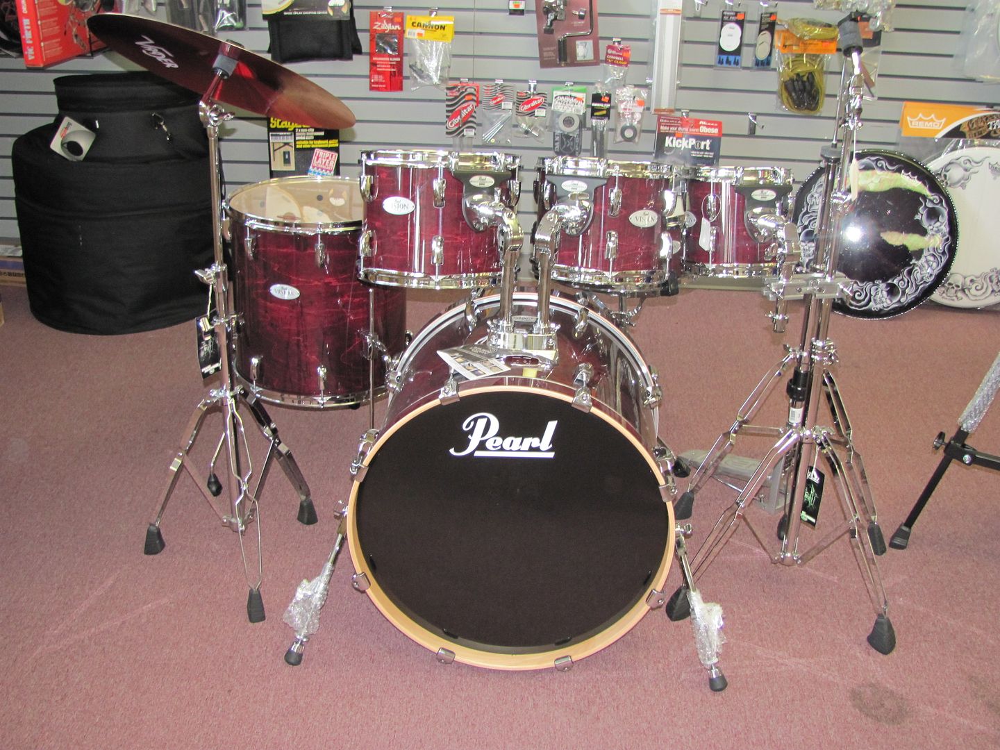 Pearl Vision VML Drum Set with Hardware Sangria 6 Piece eBay