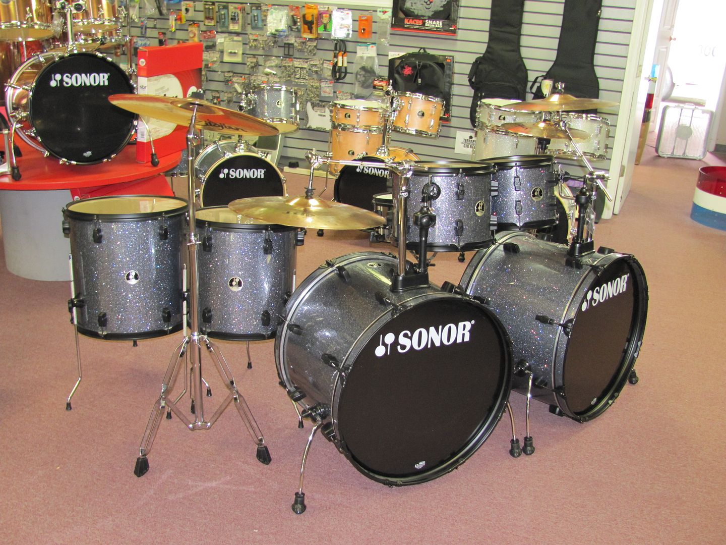 Sonor Force eXtreme Double Bass Black Galaxy Sparkle COMPLETE Drum Kit Black Lug eBay