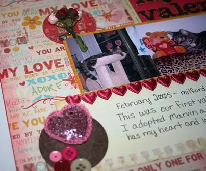 Feb11 MWE Project &quot;My Sweet Valentine&quot; Layout Close-Up