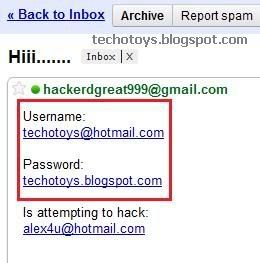 Hacked Hotmail password