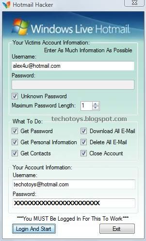 Hotmail hacker to hack Hotmail password