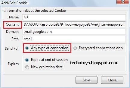 Cookie stealing gmail hack