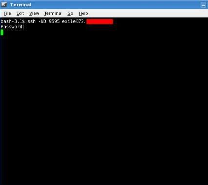 ssh tunneling using terminal