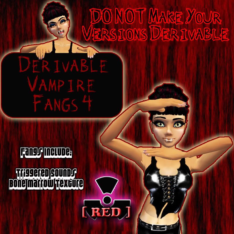 RED_Derivable Vampire Fangs Size 4 Head