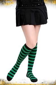 green&amp;black striped knee high socks Pictures, Images and Photos