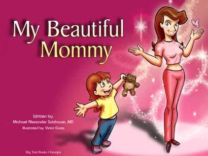 Cartoon Girl And Mom. of a little girl whose mom