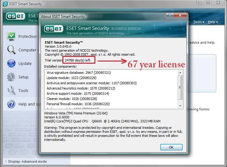   NOD 32 Smart Security 3.0.645.0 Full (67 year Key) 