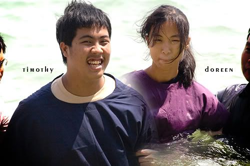 Timothy and Doreen during their baptism.