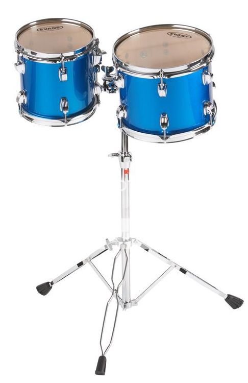 set blue 8x8 and 8x10 toms with double tom stand