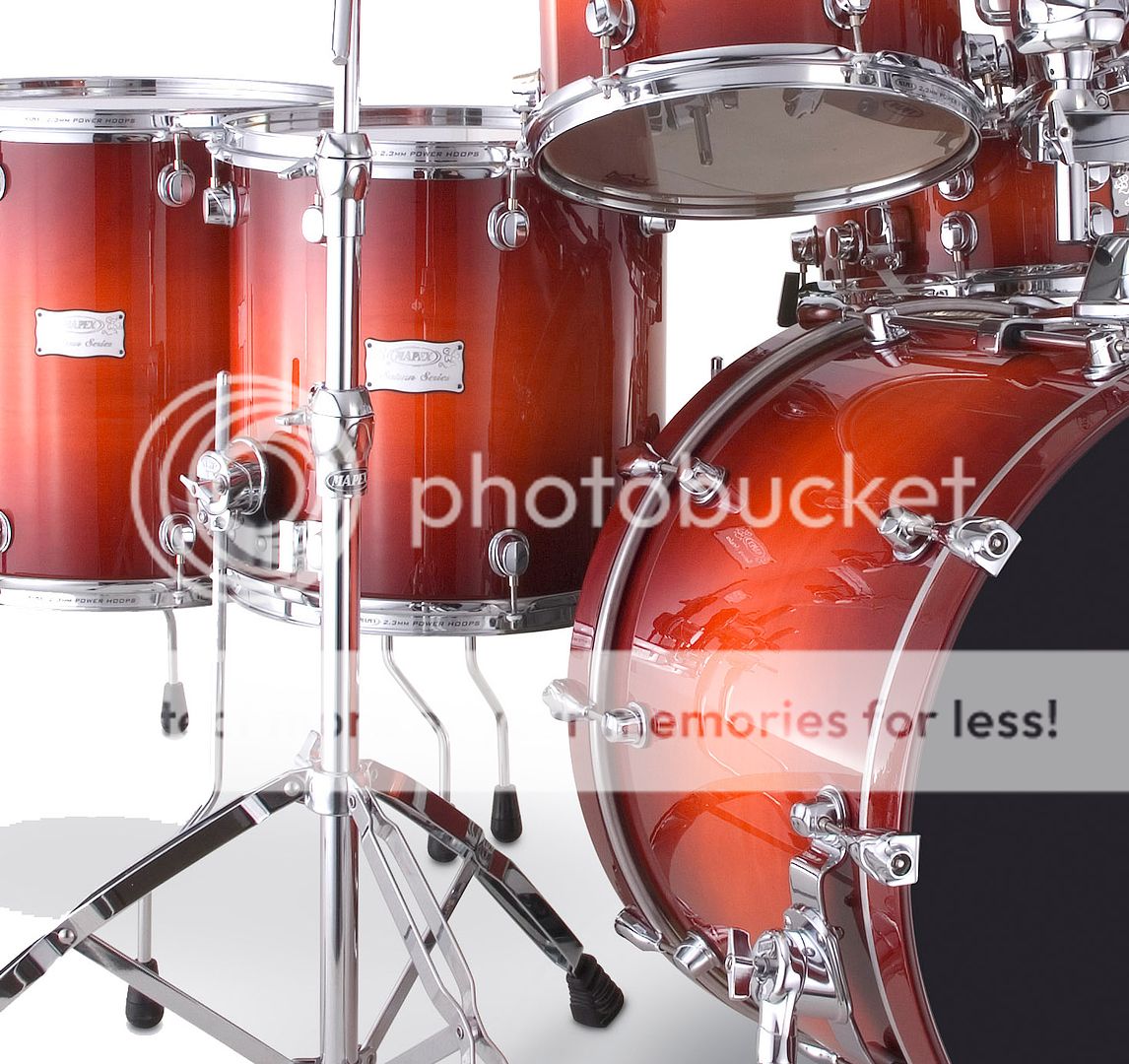 Mapex Saturn Drum Set Cherry Burst 6 piece Shell Pack Chrome  