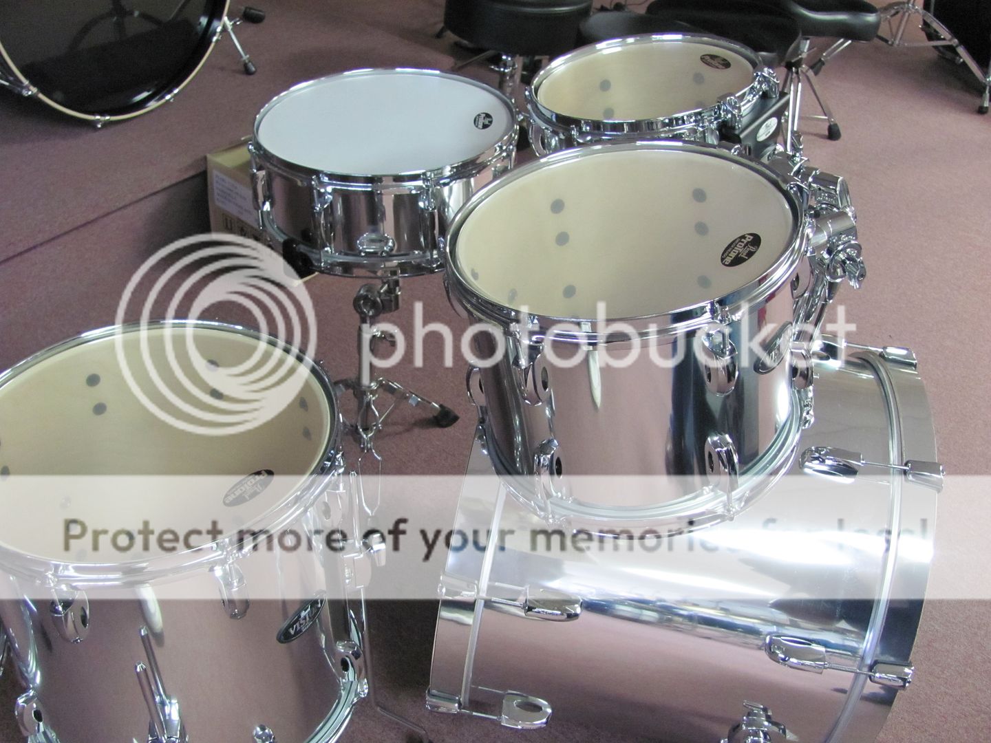 Pearl Drum Set VB Vision Birch Mirror Chrome 6 piece Custom Shell Pack 