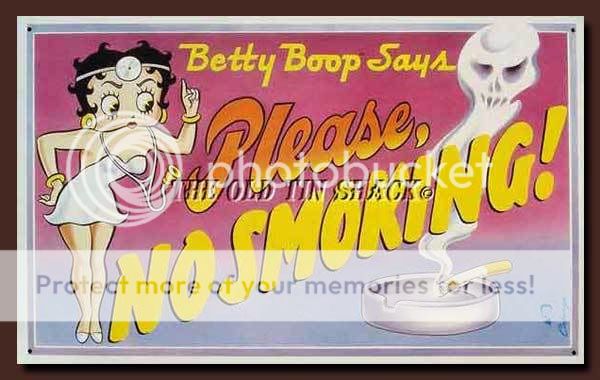   Tin Metal Sign   Retro Fifties Betty Boop Nurse No Smoking Please #279