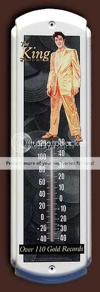   Metal Thermometer   Elvis Presley Gold Suit King of Rock & Roll #TH879