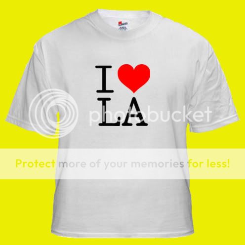 Love Heart LA Los Angeles Cool NY T shirt S M L XL  