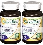 2x Vitamin E 400 IU 100% NATURAL 200 Softgels  