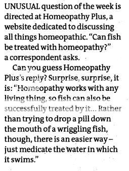 Homeopathy Plus! Mentioned in New Scientist (and the fish are responsible) 11