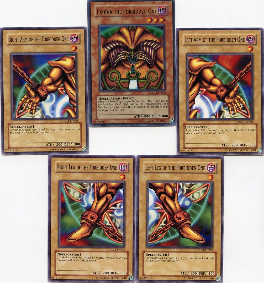 exodia the forbidden one   4 limbs dlg1   full set