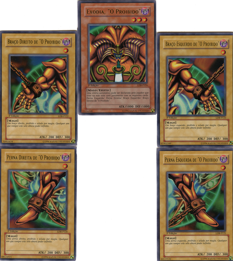 YuGiOh LDB-P Exodia Conjunto Completo (Ultra Raras)