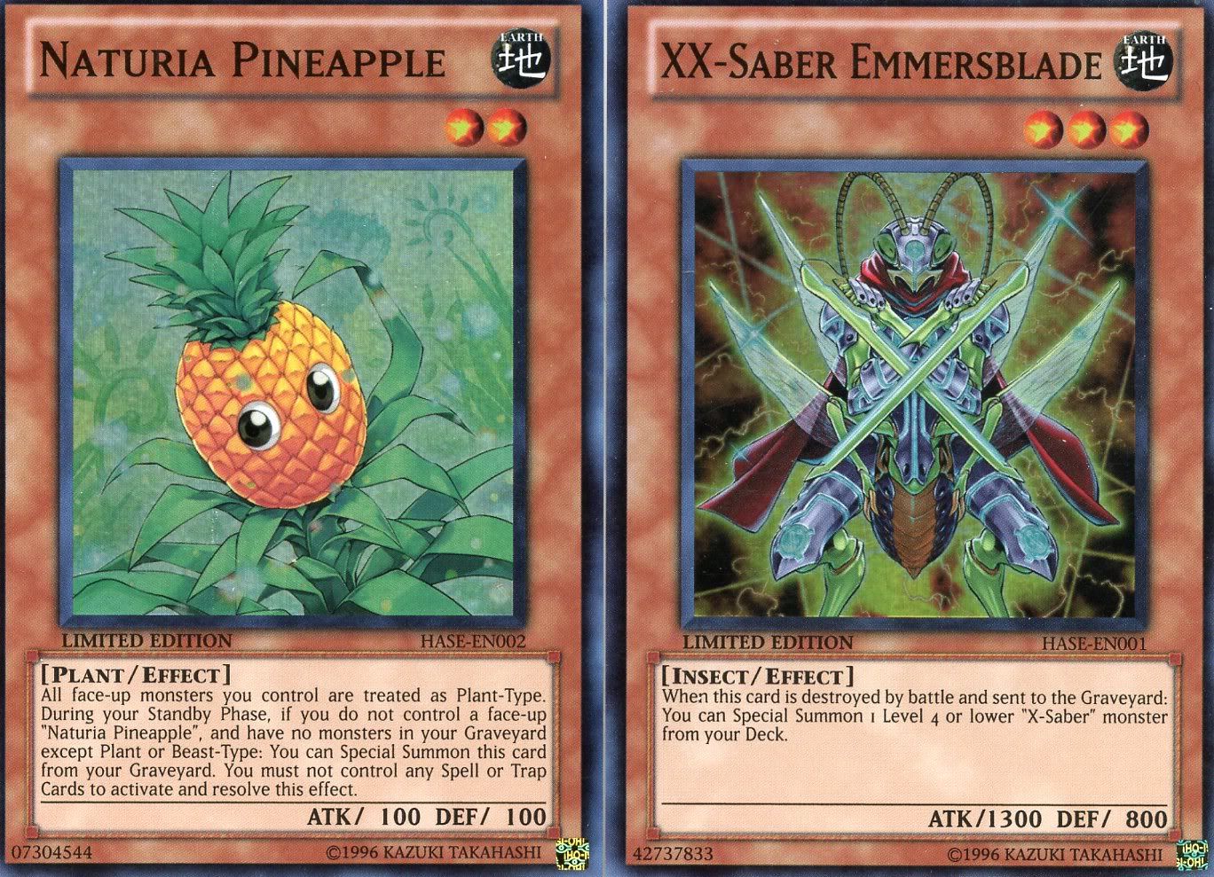 YuGiOh XX Saber Emmersblade HASE EN001 & Naturia Pineapple HASE EN002